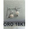 Orecchini in oro bianco 750 18 carati pietre perla grammi 4,0 monachella +2lav