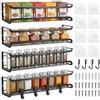 VINATO Set di 4 Porta Spezie da Parete Cucina Mensole Porta Spezie a Parete | Con Ganci Autoadesivi e Viti, senza Perforazione, Design Salvaspazio, Porta Spezie da Parete per Cucina Bagno