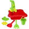 Wader 72013 - Sabbiera con mulino, secchio, pala, rastrello, barca e stampo per la sabbia, dimensioni circa 35,5 x 14 x 35,5 cm, per bambini a partire dai 12 mesi