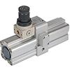 RIEGLER 101531-B-922 - Amplificatore di pressione aria-aria (booster) con regolatore, G 1/8, diametro pistone 40, 1 pz