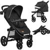 LIONELO Annet passeggino leggero pieghevole grigio regorabile con posizione sdra