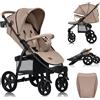 LIONELO Annet passeggino leggero pieghevole grigio regorabile con posizione sdra