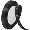 XMASOLDECOR Nastro di Raso Nero 10mm 22Metri Nero Nastro in Tessuto Nastro Satinato per C