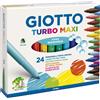 GIOTTO Turbo Maxi - Astuccio Da 24 Pennarelli A Punta Larga, 5 mm, Super Lavabil