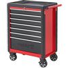 Meister, M-7, carrello per attrezzi da officina, professionale, con castello, ruote con freno di stazionamento, 7 cassetti con inserti, 8986400