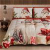 PETTI Artigiani Italiani - Trapunta Singola Invernale di Natale, Piumone Singolo Natalizio, Trapunta Natalizia Double Face Tinta Unita e Stampa Digitale Xmas 13, Made in Italy