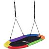 Relaxdays Altalena a nido ovale, bambini & adulti, 300 kg, XXL per più bambini, L x P: 150 x 80 cm, multicolore