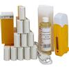 EpilWax - Kit di depilazione Solo completo con: 1 scalda cera epilazione professionale - 12 Roll-On di cera Pro Miele da 100 ml, 100 strisce epilazione, 250 ml olio dopo epilazione - (Solo Serie Miele