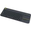Logitech K400 Plus Tastiera Wireless Touch TV | Facili Controlli Multimediali e Touchpad Integrato, Layout Spagnolo QWERTY - Nero