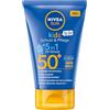 Beiersdorf NIVEA SUN Kids - Crema solare To Go SPF 50+, alta protezione solare con vitamina C ed E, lozione solare extra resistente al sudore e extra impermeabile, per pelli sensibili dei bambini (50 ml)