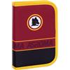 Seven Astuccio Scuola 1 Zip AS Roma, Giallo Rosso, Portapenne Mono Scomparto Completo di Matite, Pennarelli, Bambino, Asilo, Calcio