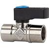 RIEGLER 103321-371.103 - Mini valvola a sfera, manico girevole, in ottone nichelato, G 3/8 IG, 1 pezzo