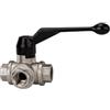 RIEGLER 103370-1084 DL - Valvola a sfera a 3 vie, foro a T, versione leggera, MS vern, Rp 3/4, 1 pezzo