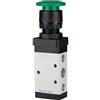 RIEGLER 116017-515.5105 - Valvola a 5/2 vie, manuale M5, pulsante a fungo, monostabile, G 1/4, verde, 1 pezzo
