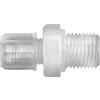 RIEGLER Raccordo dritto a vite, G 1/8 a., per tubo 8/10 mm, SW 19, pressione di lavoro max. 10 bar (20 °C) / max. 1 bar (170°C), PFA