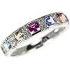 Nessuno Nuovissimo anello Pt900 multicolore zaffiro diamante 0,85 ct D0,16 ct spedizi...