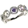 Nessuno Nuovissimo anello Pt900 multicolore zaffiro diamante 0,83 ct D0,31 ct spedizi...