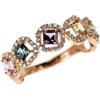 Nessuno Nuovissimo anello K18PG multicolore zaffiro diamante 0,85 ct D0,27 ct spedizi...