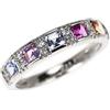 Nessuno Nuovissimo anello Pt900 multicolore zaffiro diamante 0,85 ct D0,16 ct spedizi...