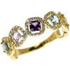 Nessuno Nuovissimo anello K18YG multicolore zaffiro diamante 0,87 ct D0,26 ct spedizi...