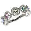 Nessuno Nuovissimo anello Pt900 multicolore zaffiro diamante 0,92 ct D0,31 ct spedizi...