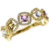 Nessuno Nuovissimo anello K18YG multicolore zaffiro diamante 0,80 ct D0,26 ct spedizi...