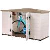 Gardiun KSP38270 Cassapanca in resina Garden Box Tuscany 200 88 x 212 x 133 cm, Bianco/Beige