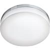EGLO LED lampada da soffitto Lora, plafoniera, acciaio cromato, vetro | opalino satinato bianco caldo IP54