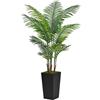 ASTIDY Palma artificiale, 1,5 m, albero finto con fioriera alta nera, pianta tropicale da pavimento in vaso, pianta artificiale in seta per casa, ufficio, soggiorno, decorazione per interni