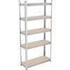 Relaxdays Scaffale in Acciaio, HxLxP 168x80x30 cm, 5 Ripiani ad Alta Portata, 250 kg, per Garage e Cantina, Argentato