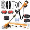 WISDOM LIFE Decespugliatore a Batteria 21V Tagliabordi a Batteria Brushless con 2 Batterie 4