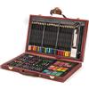 BAKAJI Valigetta in Legno Pittore Set 78 Pezzi Assortiti Colori Pastelli Acquere