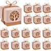 Pinsheng 50 Pezzi Scatoline Bomboniere Portaconfetti in Carta Kraft, L'Albero de