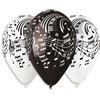 Dream's Party 10 PALLONCINI in lattice Note Musicali Bianchi, Neri e Trasparente - 30cm/12 pol