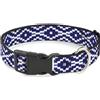 Buckle-Down Designs Plastic Clip Collar Geometric Diamond Blue/White NARROW-Small 7-8.5"