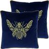 Paoletti Cuscini Cerana Twin Pack Piume D'Oca, Blu, 50 x 50 cm, 2 unità