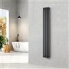 EMKE Radiatore piccolo 1600 x 240 mm, ovale a pannello, attacco centrale, verticale, design, radiatore tubolare, monostrato, antracite, 427 Watt