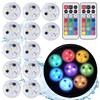 Aled light 12 Pezzi Luci per Piscina, Mini RGB LED Lampadine Luce Subacquea, Immersione Sub