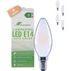 greenandco 4 lampadine a filamento LED | smerigliate | E14 C35 | 2,2 W 470 lm |