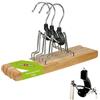 logei® 10 grucce in legno per pantaloni con inserto in feltro, lunghezza 25 cm