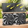 Ventilatore per solare 15W 12V Doppio Ventilatore per Serra per Ventilazione