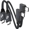 Usebean Cavo USB C a USB C Corto 20CM [2Pezzi], Angolo Retto Cavo USBC 3.2 Gen2x2 | 20Gb