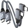 Usebean Cavo USB C a USB C Corto 20CM [2Pezzi], Angolo Retto Cavo USBC 3.2 Gen2x2 | 20Gb