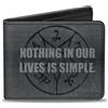 Supernatural Bi-Fold Wallet Supernatural NOTHING IN OUR LIVES IS SIMPLE/Devil's Trap Symbol +