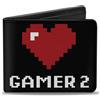 Buckle-Down Designs Bi-Fold Wallet GAMER 2/Heart 8-Bit Black/White/Red