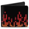 Buckle-Down Designs Bi-Fold Wallet 8-Bit Pixel Flames Black/Oranges/Reds