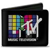 MTV Bi-Fold Wallet MTV Music Television Puzzle Cube Logo Black/Multi Color