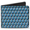Buckle-Down Designs Bi-Fold Wallet 8-Bit Pixel CLOSE-UP Blue/White/Black