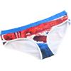 Sweaty Betty Pike Dive Donna Costume L Blu Rosso Stampato Stretch Slip Bikini
