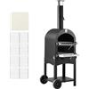 VEVOR Forno per Pizza da Esterno Portatile, Forno a Pellet per Pizza da 12 pollici, Stufa a Legna max. 540°C con 2 Ruote Rimovibili per Campeggio all'Aperto, Cortile, Giardino, Barbecue